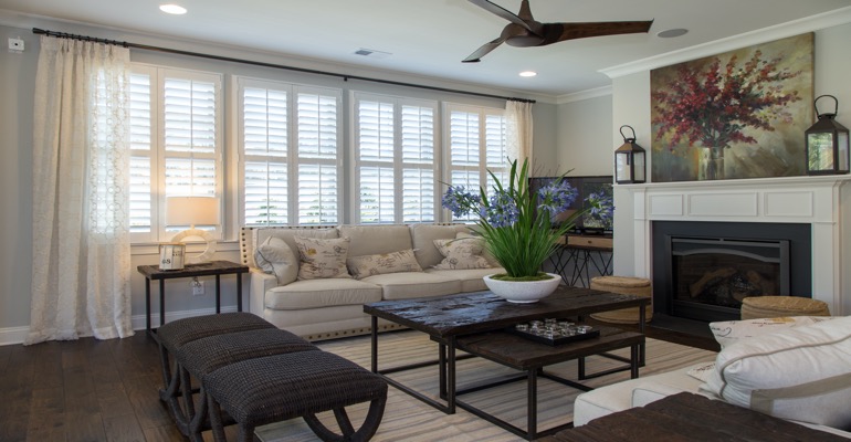 Plantation Shutters in Southern California Living Room